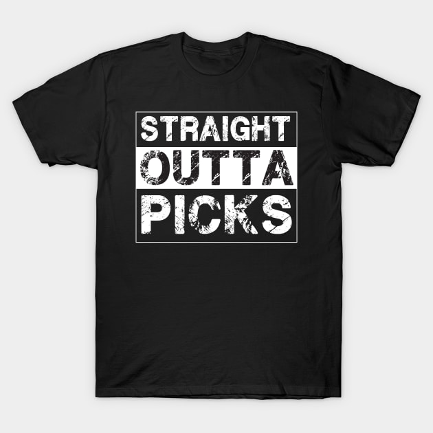 Straight Outta Picks – Guitar Picks Musician Guitarist T-Shirt by jeaniecheryll